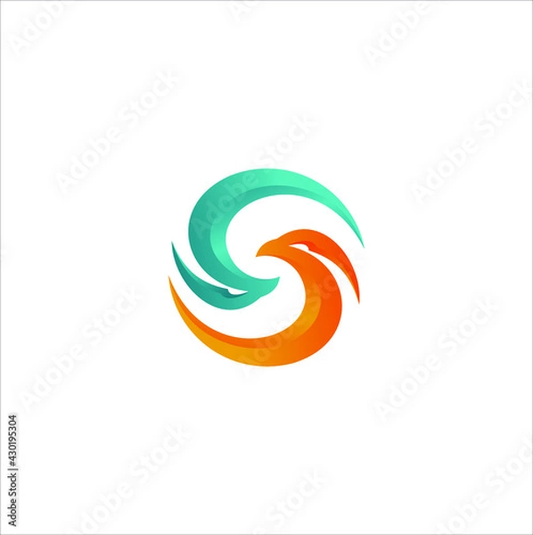 Obraz heating and cooling industry logo graphic design vector