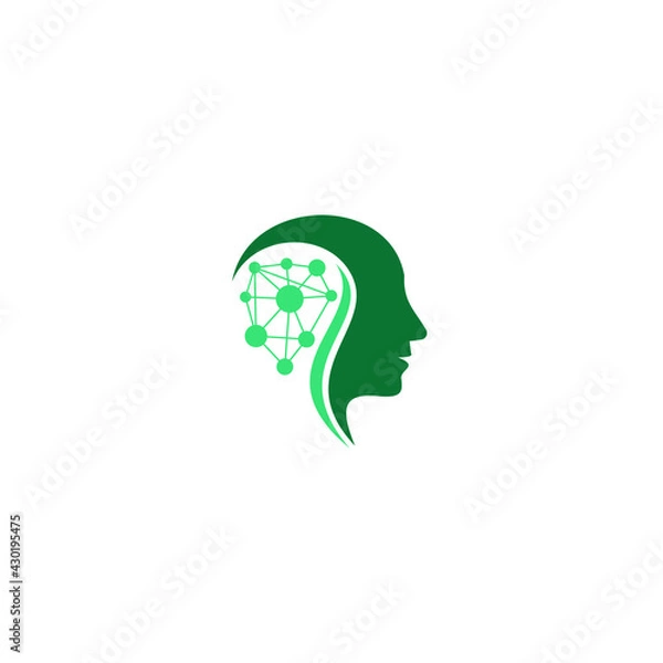 Obraz Brain or neuron logo design vector concept