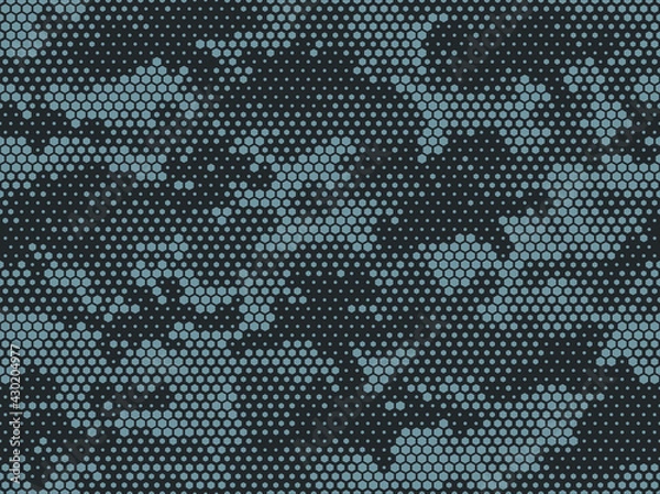 Fototapeta Camouflage seamless pattern. Abstract camo from hexagonal elements. Endless military texture. Print on fabric and textiles. Vector illustration.