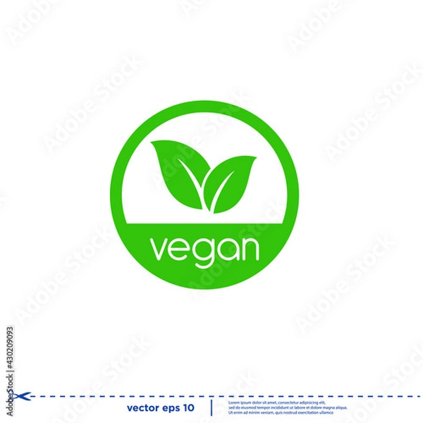 Fototapeta vegan stamp icon symbol