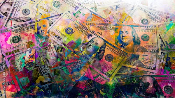 Obraz background of mosaic with dollars