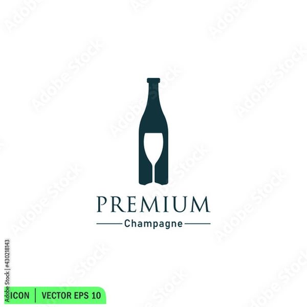 Fototapeta champagne icon vector illustration simple design element