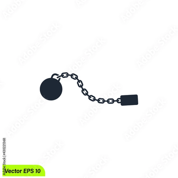 Obraz chain ball icon prisoner symbol 