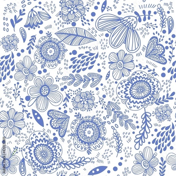 Obraz Cute vector floral seamless pattern.