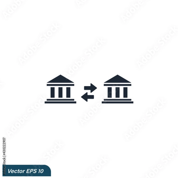 Obraz bank transfer icon symbol logo template