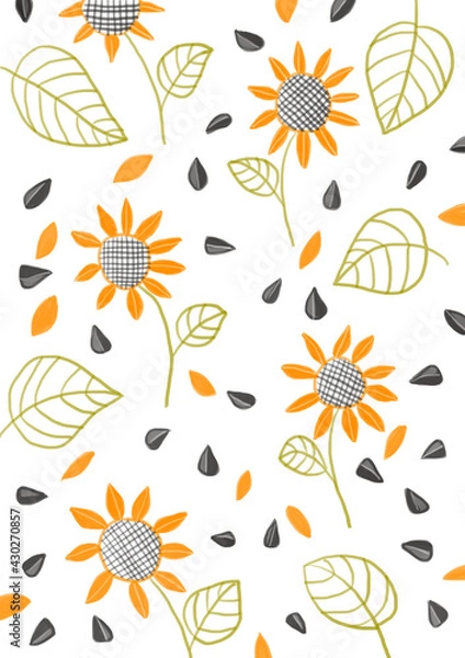 Fototapeta seamless pattern with flowers