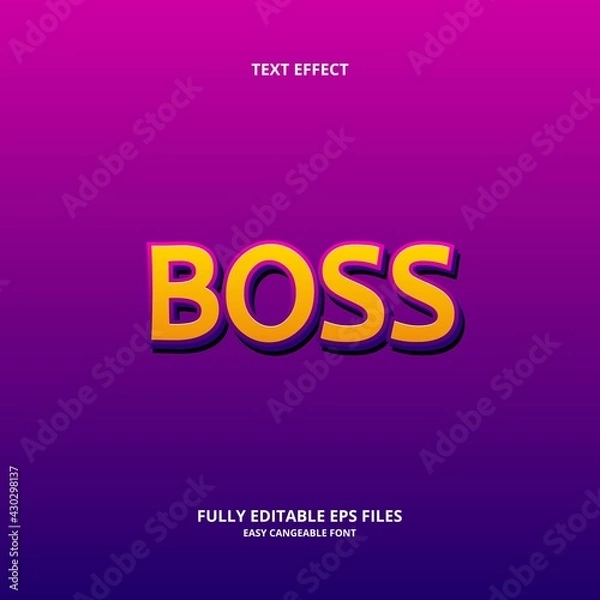 Obraz Editable text effect boss title style