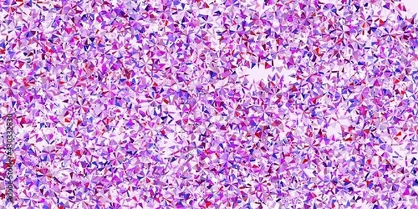 Fototapeta Light blue, red vector pattern with colored snowflakes.