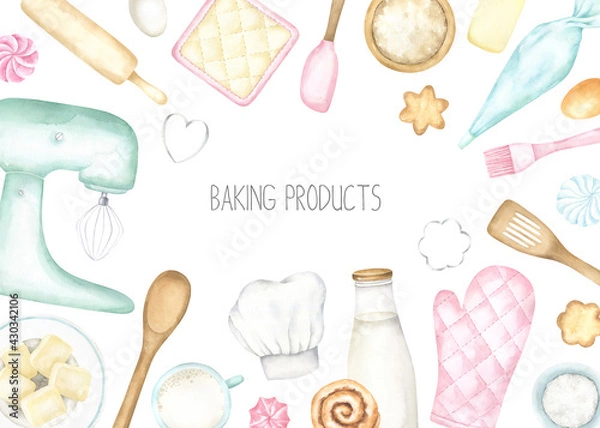 Obraz Baking Ingredients Frame