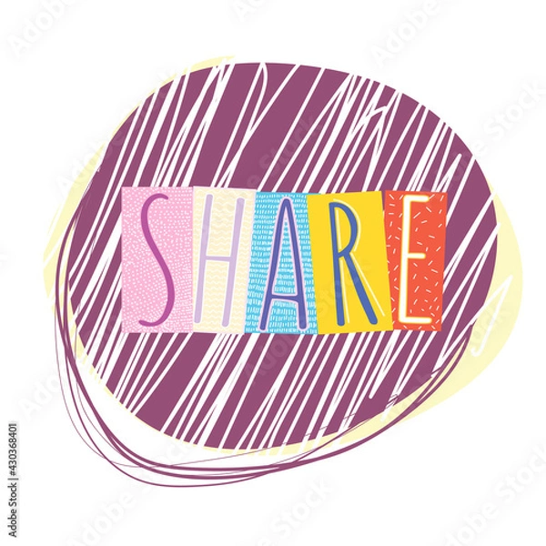 Obraz share button isolated on white background for social networks