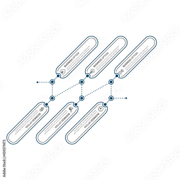 Fototapeta Infographic elements data visualization vector design template. Process chart. Abstract elements of graph, diagram with steps, options, parts or processes.