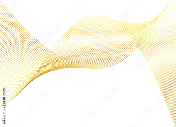 Fototapeta Design elements. Wave of many glittering lines. Abstract vertical glow wavy stripes on white background isolated. Creative line art. Vector illustration EPS 10 art deco style for wedding invitation