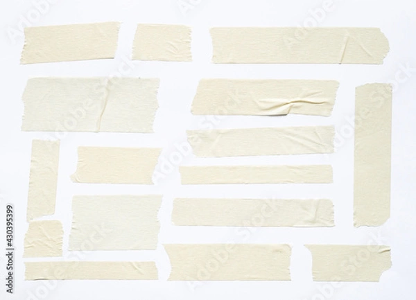 Obraz close up of adhesive tape wrinkle set on white background