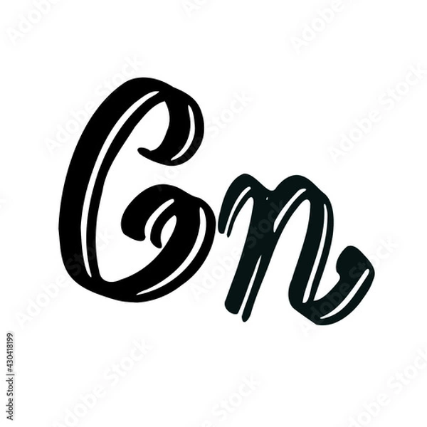 Obraz Cn initial handwritten logo for identity