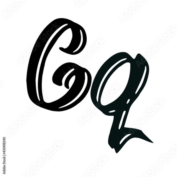 Obraz Cq initial handwritten logo for identity