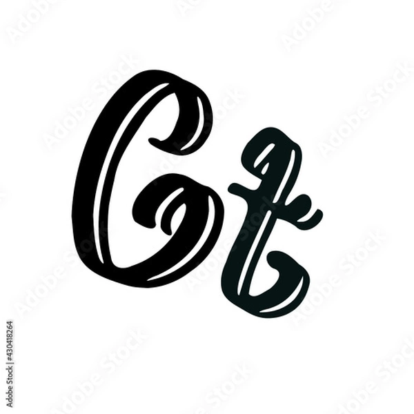 Obraz Ct initial handwritten logo for identity