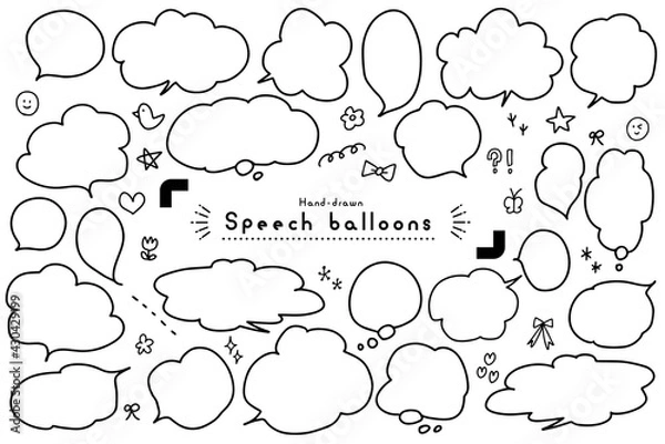 Obraz シンプルでポップな手書きの吹き出し