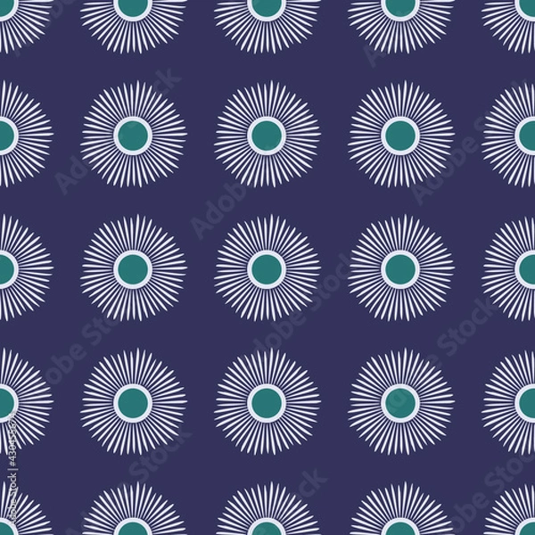 Obraz Blue and Green Boho Textured Floral Seamless Pattern Background