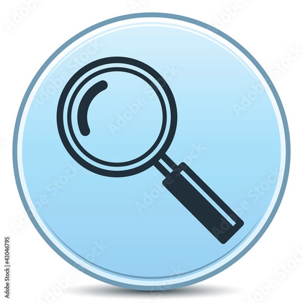 Obraz Vector Glass Magnifier Icon Matte Button. EPS10.