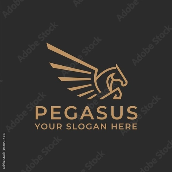 Fototapeta Pegasus Horse Jump Flying Logo 