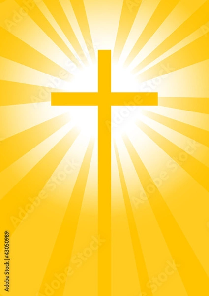 Obraz Cross on yellow background