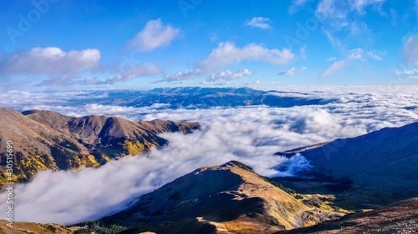 Fototapeta Above the Clouds on the Summit of a Colorado Fourteener