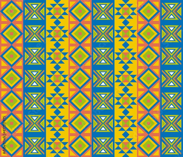 Fototapeta エスニック柄の背景イラスト