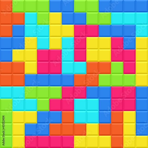 Obraz Multicolored blocks seamless pattern. Vector illustration.