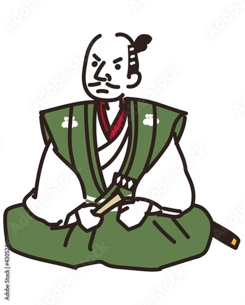 Obraz シンプルタッチの織田信長のイラスト