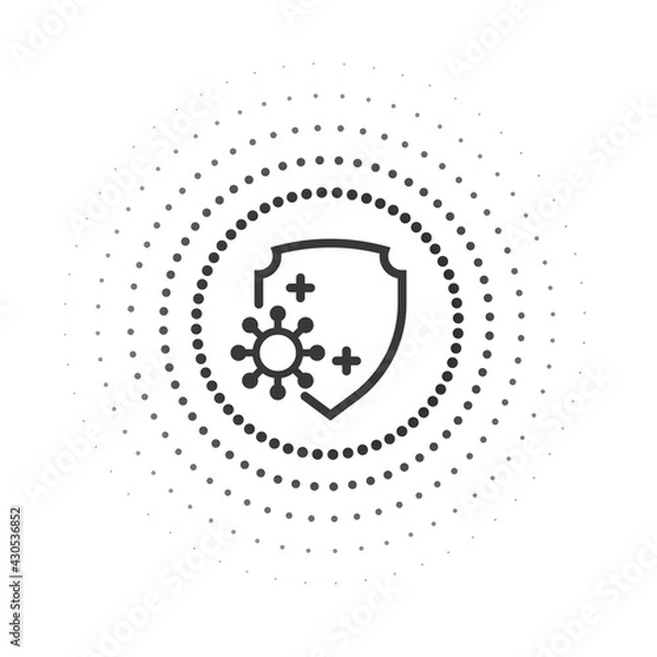 Obraz virus and shield. monochrome icon