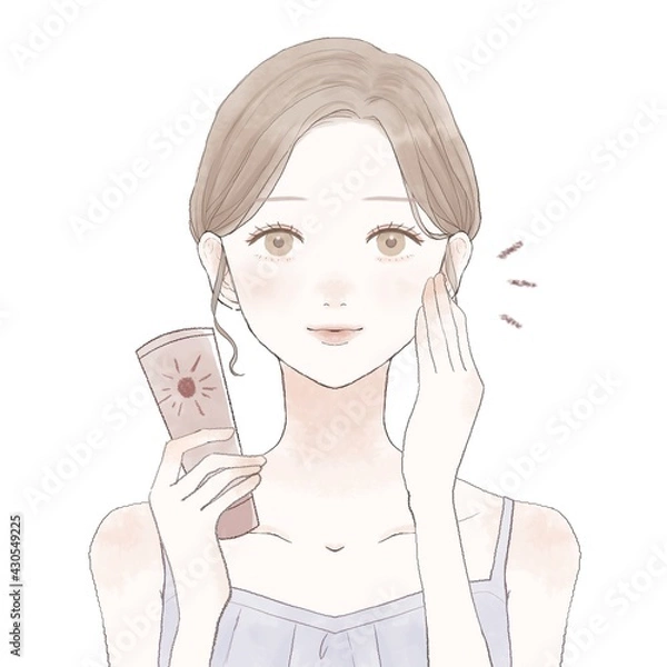 Fototapeta スキンケア　女性　日焼け止め