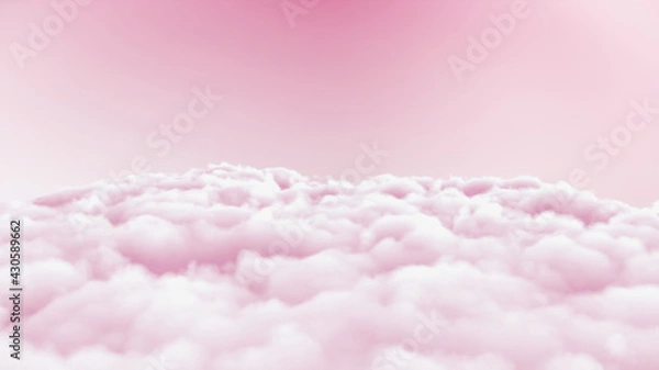 Obraz pink soft clouds in the sky stage fluffy cotton candy background