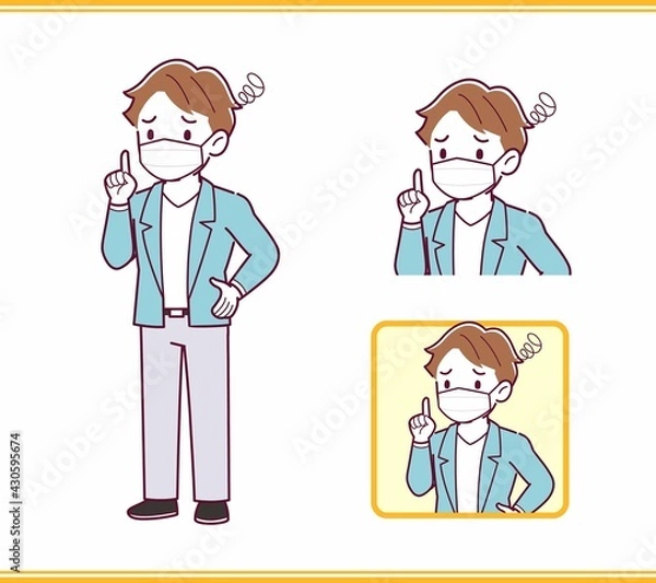 Fototapeta Young man with brown hair