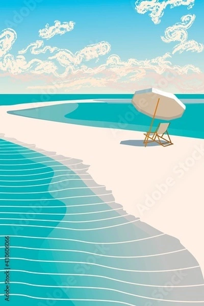 Obraz Vuktorny graphics, seascape. Sand beach.