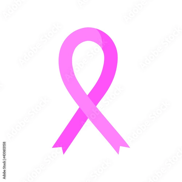 Obraz This is a pink ribbon isolated on white background.