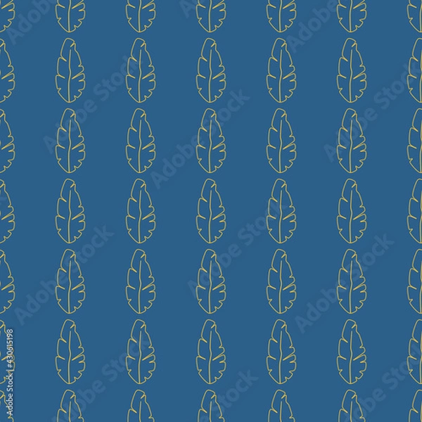 Obraz Line pattern, leaf, blue background, banana leaf