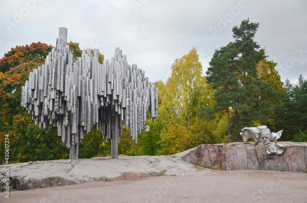 Fototapeta Sibelius Park and Monument. The Sibelius Monument is dedicated to the Finnish composer Jean Sibelius. The monument is located at the Sibelius Park. 