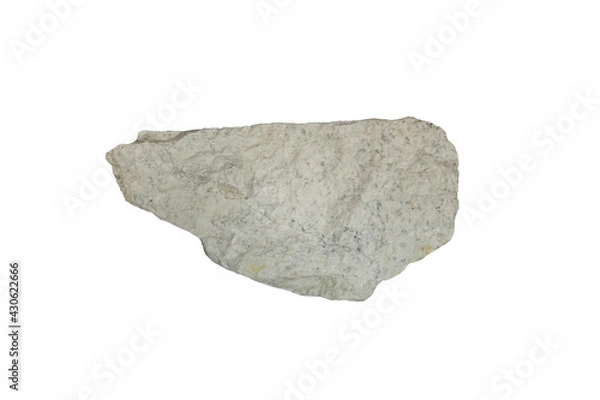 Fototapeta A picec of sodium feldspar (Na Feldspar) isolated on white background. feldspathic rock, Ceramic industrial.