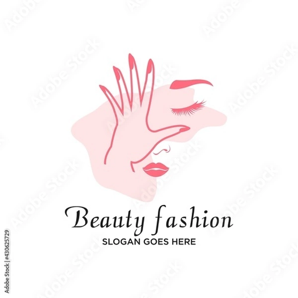 Obraz hand and face beauty logo design vector