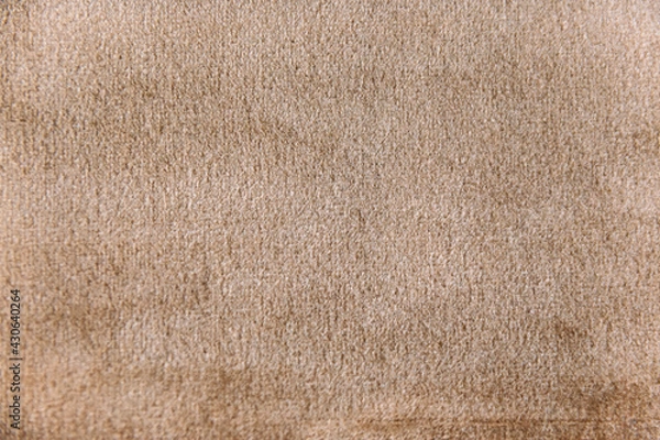 Fototapeta Wheat colour velour textile sample. Fabric texture background