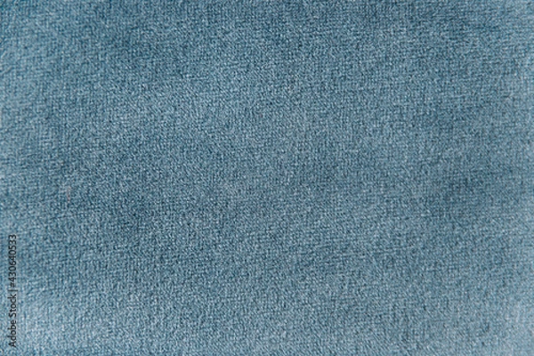 Fototapeta Blue colour velour textile sample. Fabric texture background