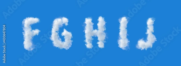 Obraz 3d Letters made of clouds on a white background, letter f g h i j
