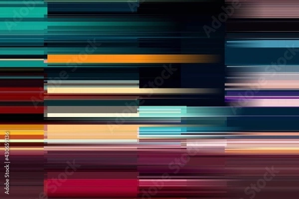 Obraz Modern background with dead pixel and bug, glitch and error signal. Optical distortion, overlapping geometric. It can be used for web design, printed products and visualization of music.