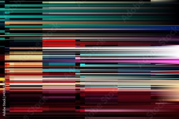 Fototapeta Modern background with dead pixel and bug, glitch and error signal. Optical distortion, overlapping geometric. It can be used for web design, printed products and visualization of music.