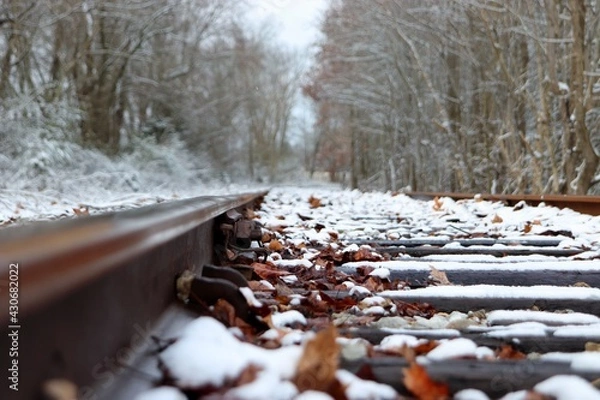 Obraz snow covered railroad
