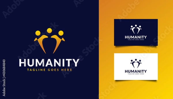 Obraz People, Community, Network, Creative Hub, Group, Social Connection Logo or Icon for Business Identity