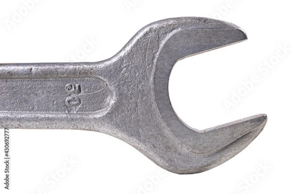 Fototapeta Metal open-end wrench for loosening screws. Tools for mechanics in a locksmith's workshop.