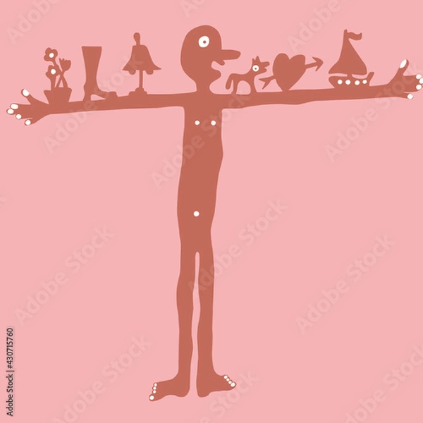 Obraz personaje de largos brazos