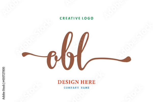 Fototapeta OBL lettering logo is simple, easy to understand and authoritative