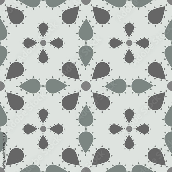 Fototapeta Seamless Pattern flowers and dots